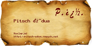 Pitsch Édua névjegykártya